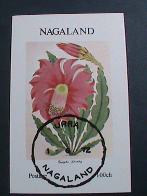 NAGALAND-1972 COLORFUL BEAUTIFUL LOVELY FLOWER -IMPERF:CTO S/S SHEET-VERY FINE