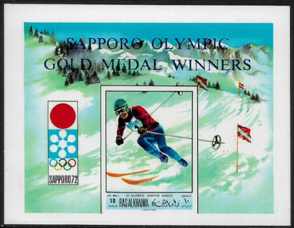 Ras Al Khaima Michel #Block99B MNH S/Sheet - Olympic Gold Medalists