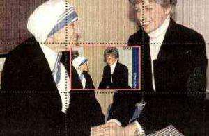 Abkhazia 1998 Mother Teresa souvenir sheet (with Princess...