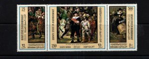 Aden (Quaiti) #165-67 (1967 Rembrandt paintings) VFMNH CV €7 (cdn $11)