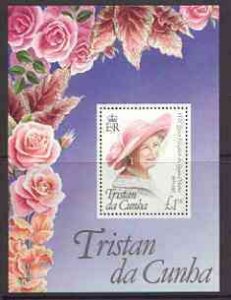 TRISTAN DA CUNHA - 1995 - Q.Mother, 95th - Perf Min Sheet - Mint Never Hinged