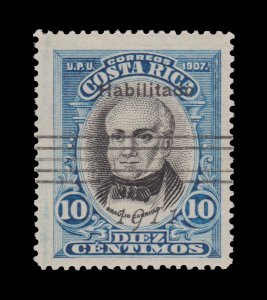 COSTA RICA 1911 SCOTT # 82A. UPH. DOUBLE OVERPRINT