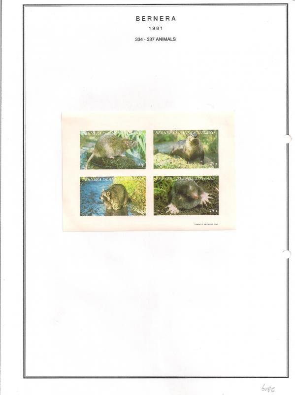 SCOTLAND - BERNERA - 1981 - Animals - 4v Imperf  Sheet - MLH