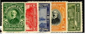 Haiti, Scott #315-19, Unused, Hinged, complete set
