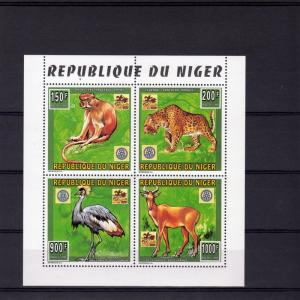 Niger 1996 Sc#887/890 Fauna/Scout Jamboree/Rotary Compound S/S Perforated MNH