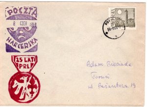 Poland 1969 Scout cover and rubber stamps