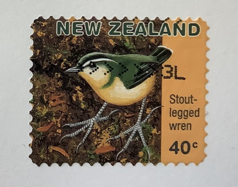 New Zealand 1996  Scott 1399 used - 40c, stout legged wren