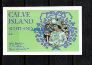 Calve Island (Scotland) 1986 MNH 2 pounds AMERIPEX OVERPRINT BLUE