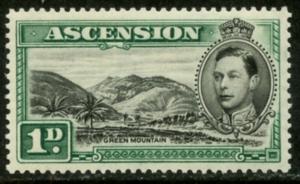 ASCENSION  Sc#41 SG#39 1938 black and green GREEN MOUNTAIN Mint OG LH