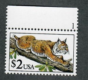 2482 Bobcat MNH single with plate number PNS