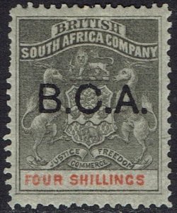 BRITISH CENTRAL AFRICA 1891 ARMS 4/-