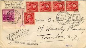 United States Massachusetts Back Bay Annex Boston 1938 numeral duplex  3c Swe...