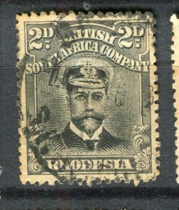 RHODESIA; 1913-22 early GV Admiral issue used Shade of 2d. value