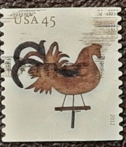 US Scott # 4613; used 45c Weathervane coil from 2012' VF center; off paper