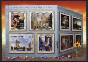 SIERRA LEONE 2016 MASTERPIECES OF DUTCH GOLDEN AGE  SHEET MINT NEVER HINGED