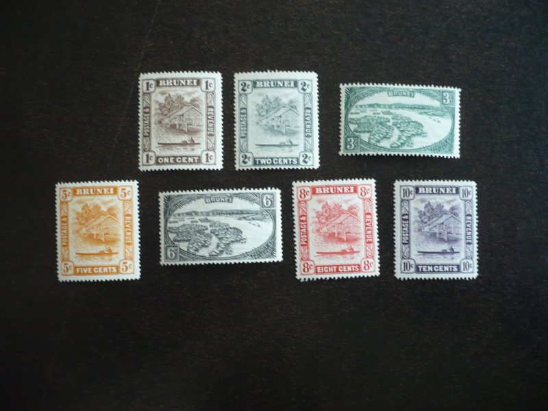 Stamps - Brunei - Scott# 62-68 - Mint Hinged Part Set of 7 Stamps