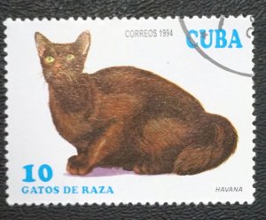 CUBA Sc# 3553 CATS domestic felines  10c  1994 used cto