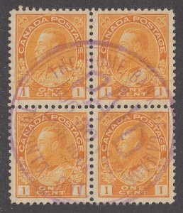 Canada #105 Used Admiral Issue Block of 4