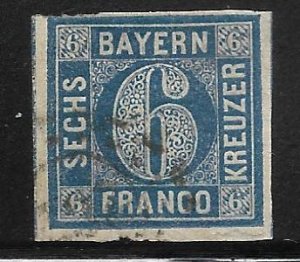 Bavaria - Scott #11 6kr Blue F VF Used
