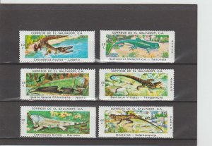 Salvador  Scott#  872-4, C385-7  MNH  (1976 American Crocodiles)