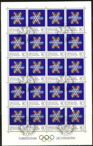 LIECHTENSTEIN Sc#772-774 1983 Winter Olympics Complete Sheets of 20 CTO