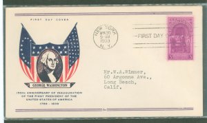 United States #854 On Cover  (Fdc)