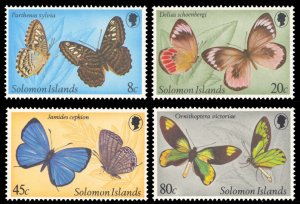 Solomon Islands 1980 Butterflies Scott #431-434 Mint Never Hinged