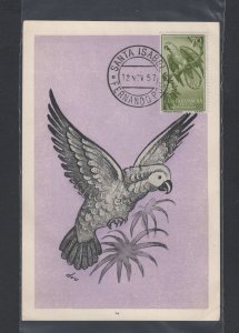 Spanish Guinea #347 (1957 Bird issue) on unaddressed Maxi-Card