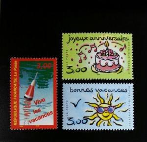 1999 France Announcements Set of 3 Scott 2721-23 Mint F/VF NH