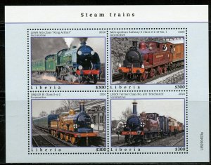 LIBERIA 2020 STEAM TRAINS  SHEET MINT NEVER HINGED