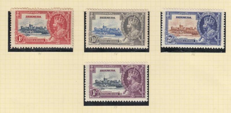 BERMUDA KKMK77 # 100-103 VF-MH KGV SILVER JUBILEE ISSUES CAT VALUE $18+