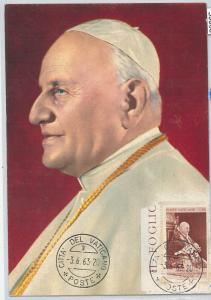 59065  -  VATICANO Vatican - POSTAL HISTORY: MAXIMUM CARD 1963  - POPE