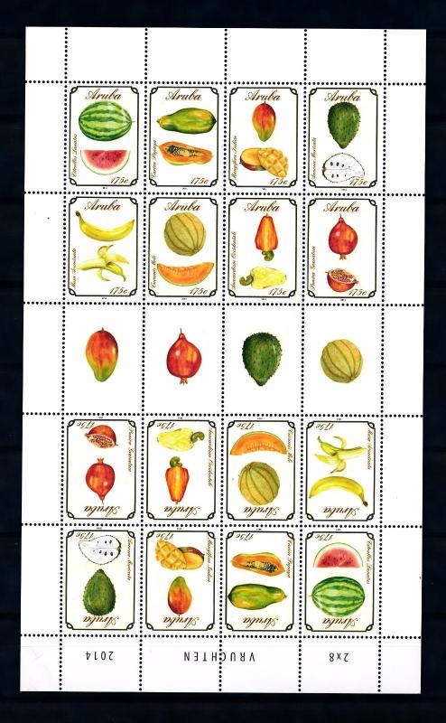 [ARV772] Aruba 2014 Fruits Miniature Sheet MNH