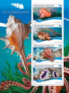 TOGO 2015 SHEET SHELLS SEASHELLS MARINE LIFE tg15119a