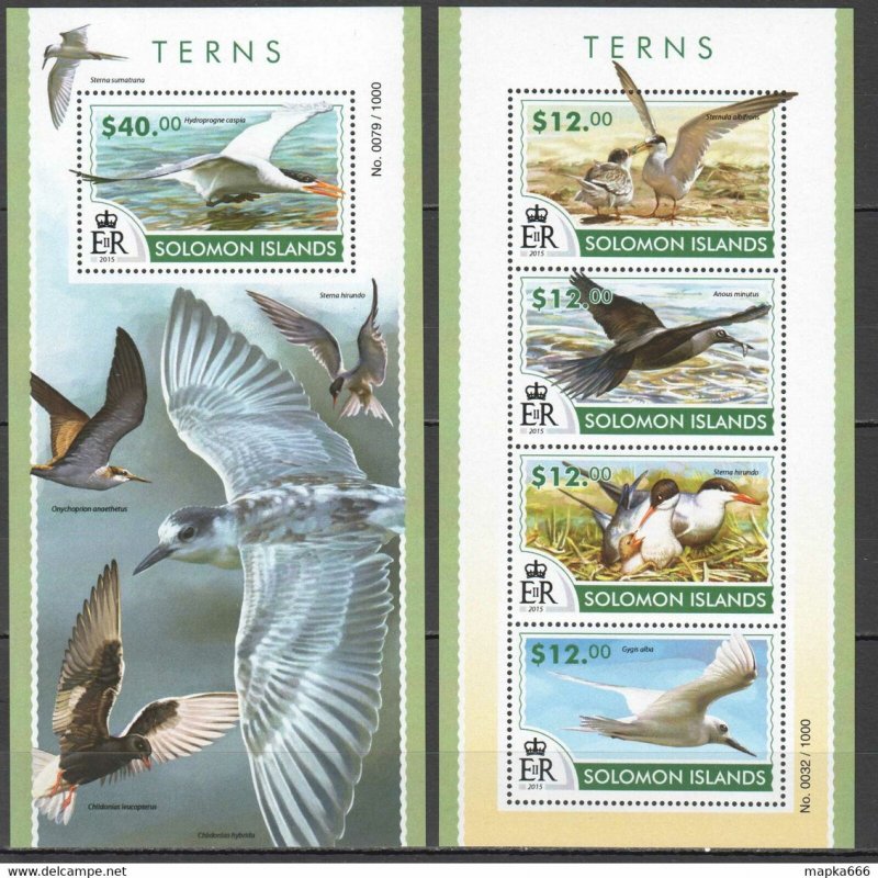 2015 Solomon Islands Birds Terns Fauna #3212-16 1+1 ** Ls446