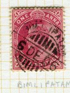 INDIA; Fine POSTMARK on early Ed VII issue used value, Bimlipatam