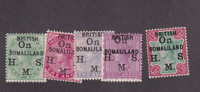 Somaliland Scott # O1 -O5 set F-VF mint hinged nice color cv $ 86 ! see pic !