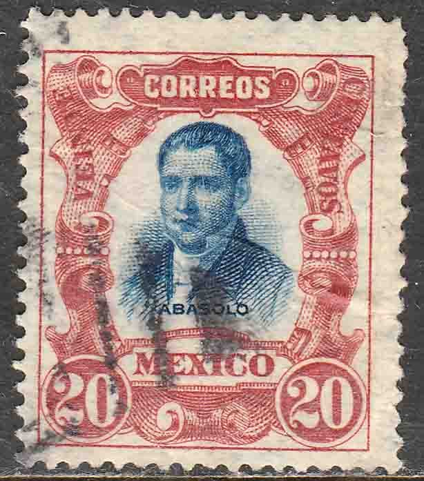 MEXICO 317, 20cts INDEPENDENCE CENTENNIAL 1910 COMMEM USED. F-VF (224)