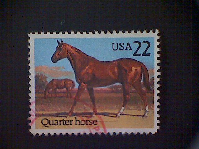 Stamps, United States, Scott #2155, used(o), 1985, Quarter Horse, 22¢