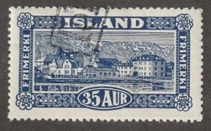 Iceland,  Stamp, Scott#147,  used, hinged,  35 AUR,  blue