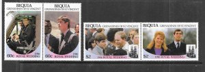 Grenadines of ST.Vincent-Bequia #232-235  1986 Royal Wedding (MNH) CV$2.40