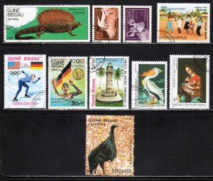 Guinea-Bissau ~ Ten (10) Different Stamps ~ Ucto, NH  ( 1980's)