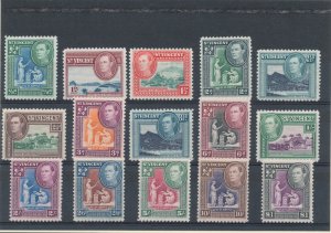 1938 ST. VINCENT - SG 149/159 - George VI Oval, 15 Values - Full Series, MH*