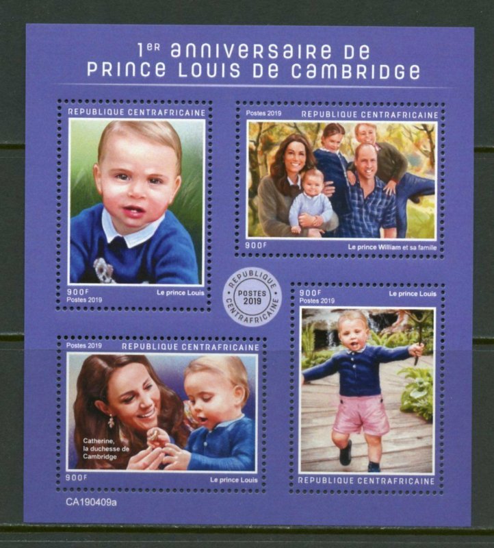 Central African Republic 2019: 1st Birthday of Prince Louis sheet mint nh