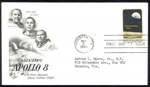 USA Sc# 1371 (ArtCraft) FDC (c) (Houston, TX) 1968 3.15 Apollo 8