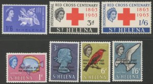 ST. HELENA Sc#173-179 1963-65 Three Different Complete Sets OG Mint NH