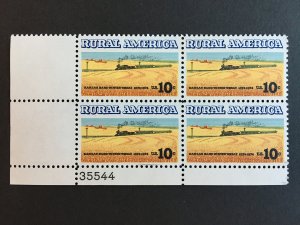 Scott # 1506 Rural America Wheat Fields and Train, MNH Plate Block of 4