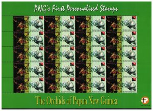 Papua NG Orchids Cuscus Wild Animals Personalised stamps Full Sheet CV£75.- T6