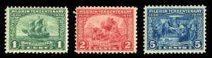 United States, 1910-30 #548-550 Cat$91.50, 1920 Pilgrim Tercentenary, set of ...