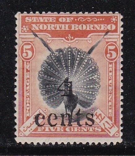Album Tesori North Borneo Scott# 124 4c Su 5c Argus Fagiano Mint Incernierato